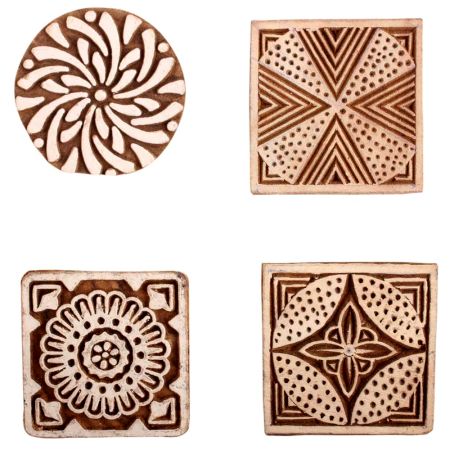 Set of 4 Piece New Mix Wooden Printing Block